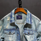 Classic Washed Denim Jacket – Timeless Travel Essential - HOTRAVEL™