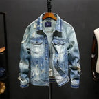 Classic Washed Denim Jacket – Timeless Travel Essential - HOTRAVEL™