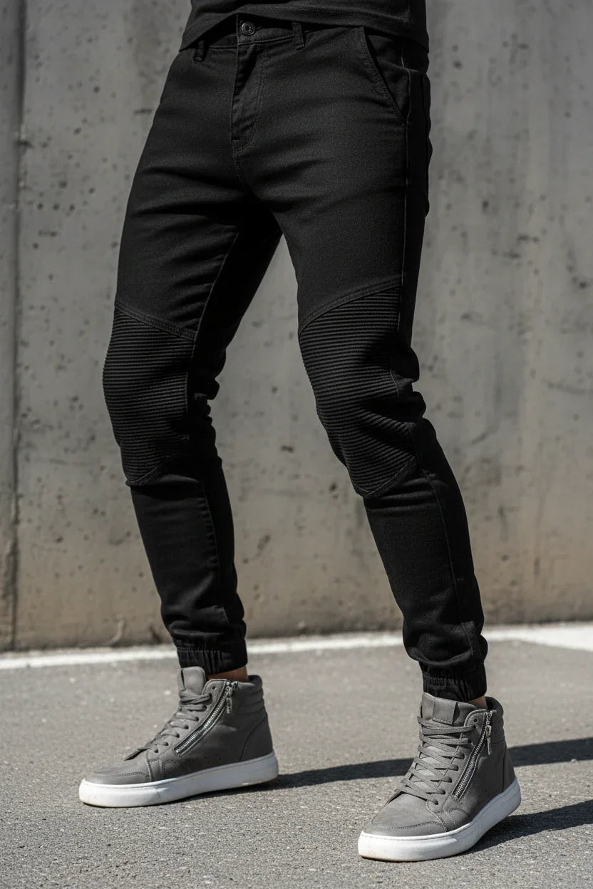 Black Biker Joggers - Studio