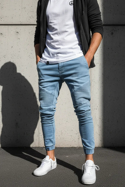 Light Blue Biker Joggers - Studio